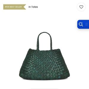 Elegant Green Woven Tote Bag DRAGON DIFFUSION